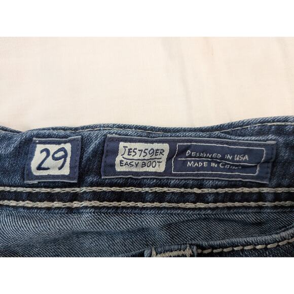 Miss Me Easy Boot Jeans 29 Embellished Flap Pocket Bling JE5759ER Actual 31x30 - Picture 5 of 10